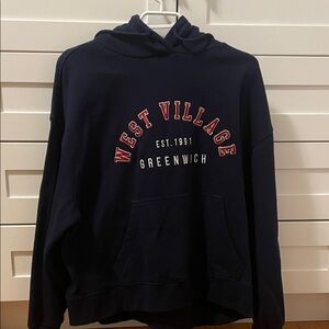 West Village Greenwich Navy Hoodie | Preppy Collegiate Style